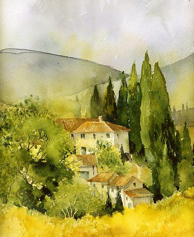 Paysage à l'aquarelle - Alain J