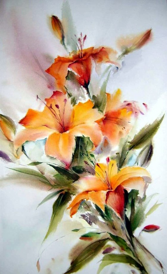 Fleurs à l'aquarelle - Emma l