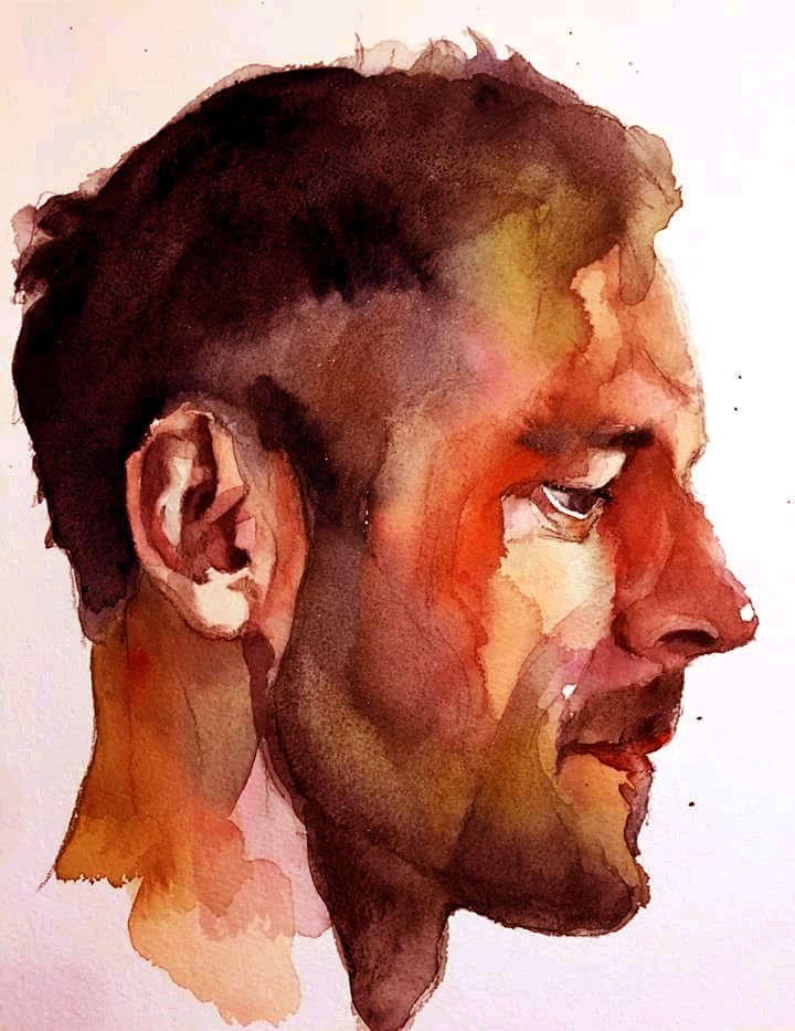 Portrait à l'aquarelle - Martine T