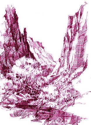 Paysage à l'encre - Sébastien E