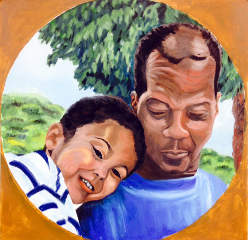 Pére & fils. Peinture à l'huile. Marie-Odile.P