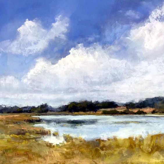 Paysage aux pastel à l'huile - Julien O