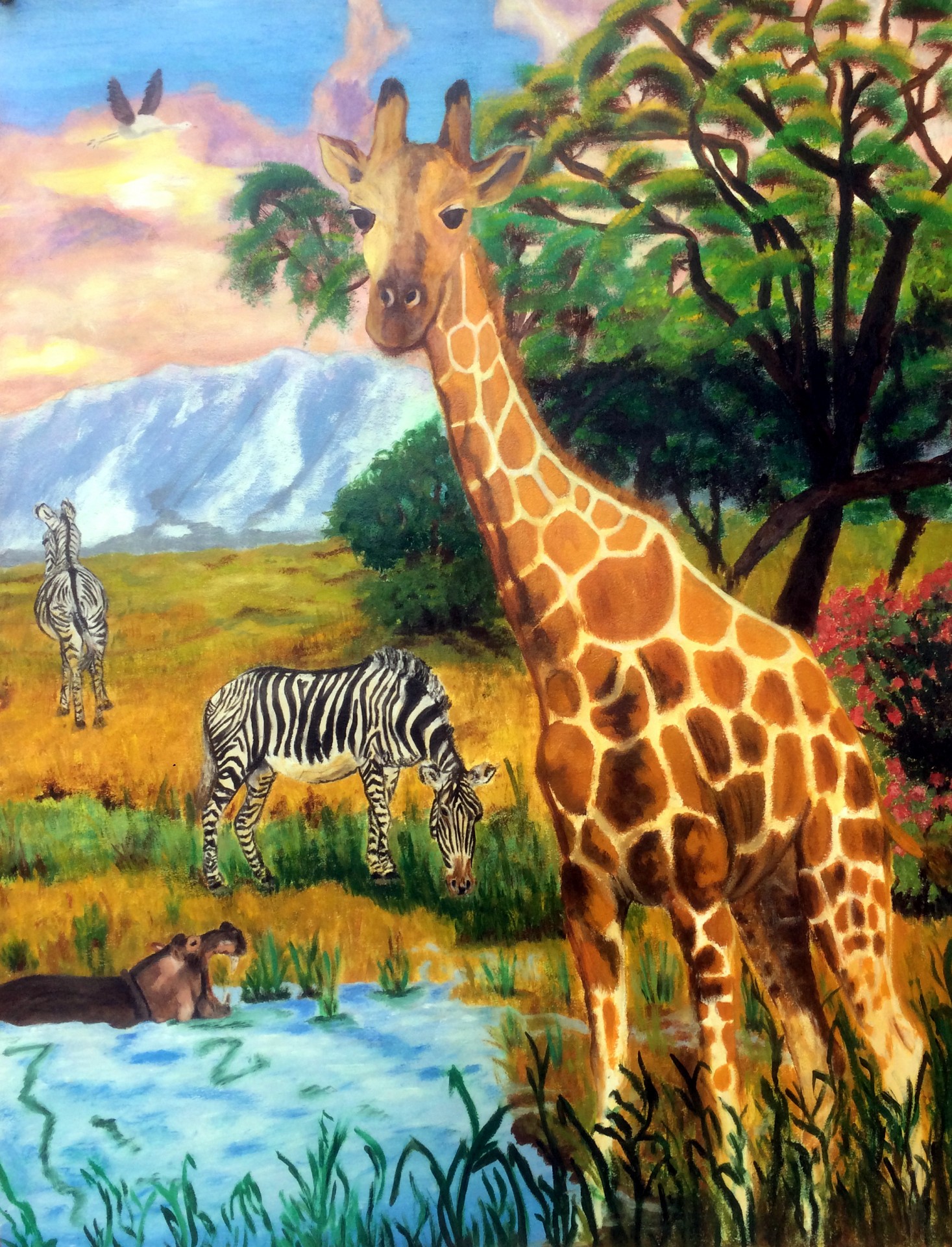 Animaux de la savane à la peinture à l'huile  - Dominique M