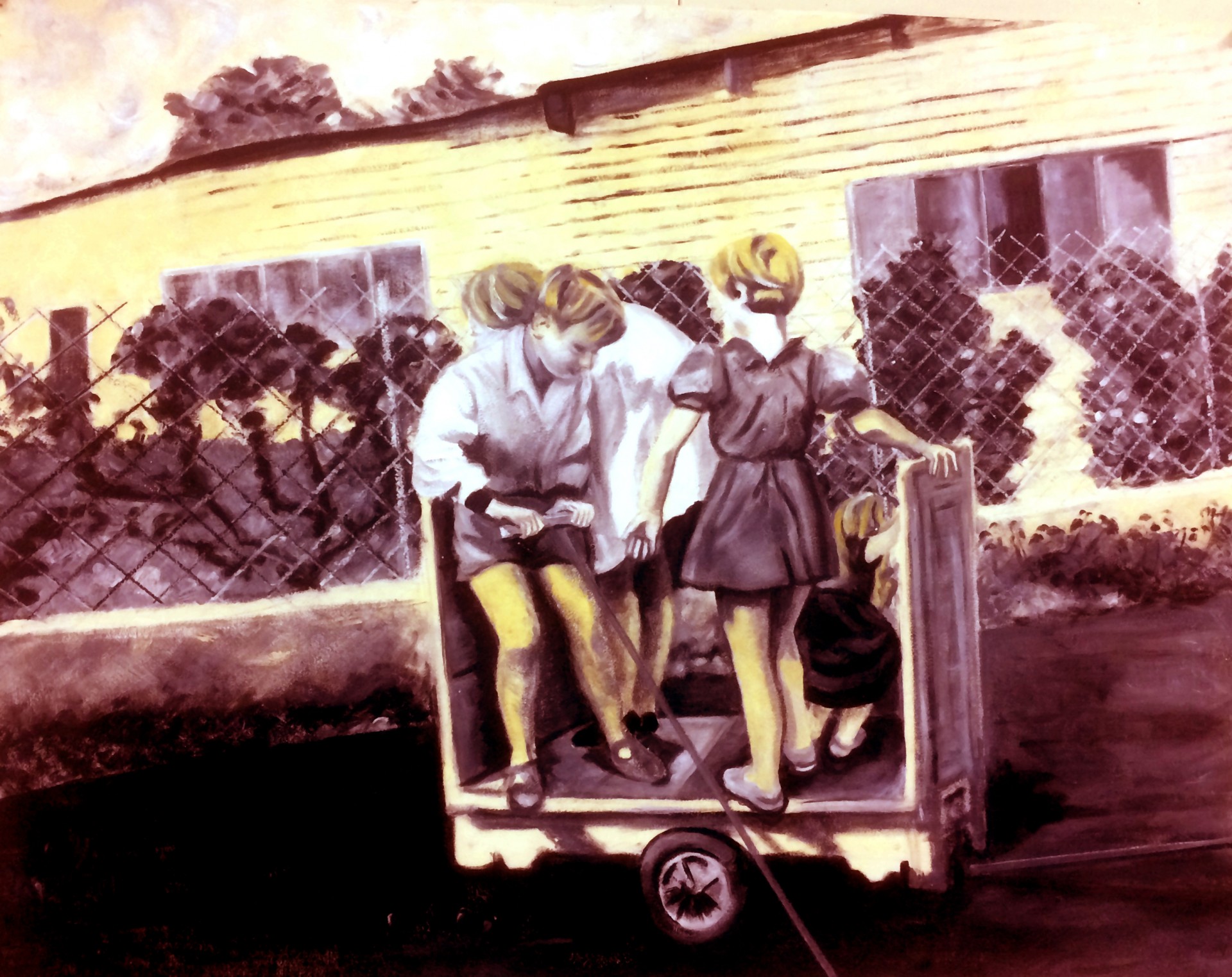 Jeux d'enfants à la peinture à l'huile - Marie Odile 