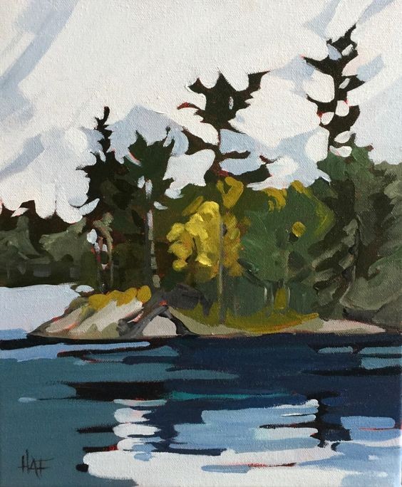 Paysage à la gouache - Annie R