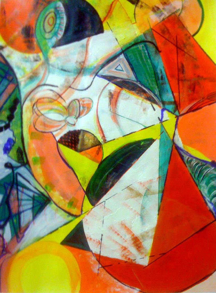 Composition abstraite. Peinture acrylique & techniques mixtes. Francoise.M